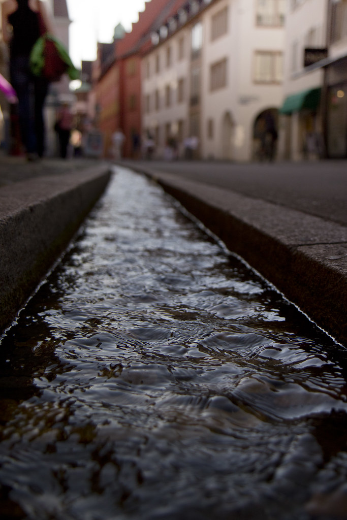 Bächle water channels running through Freiburg's old town