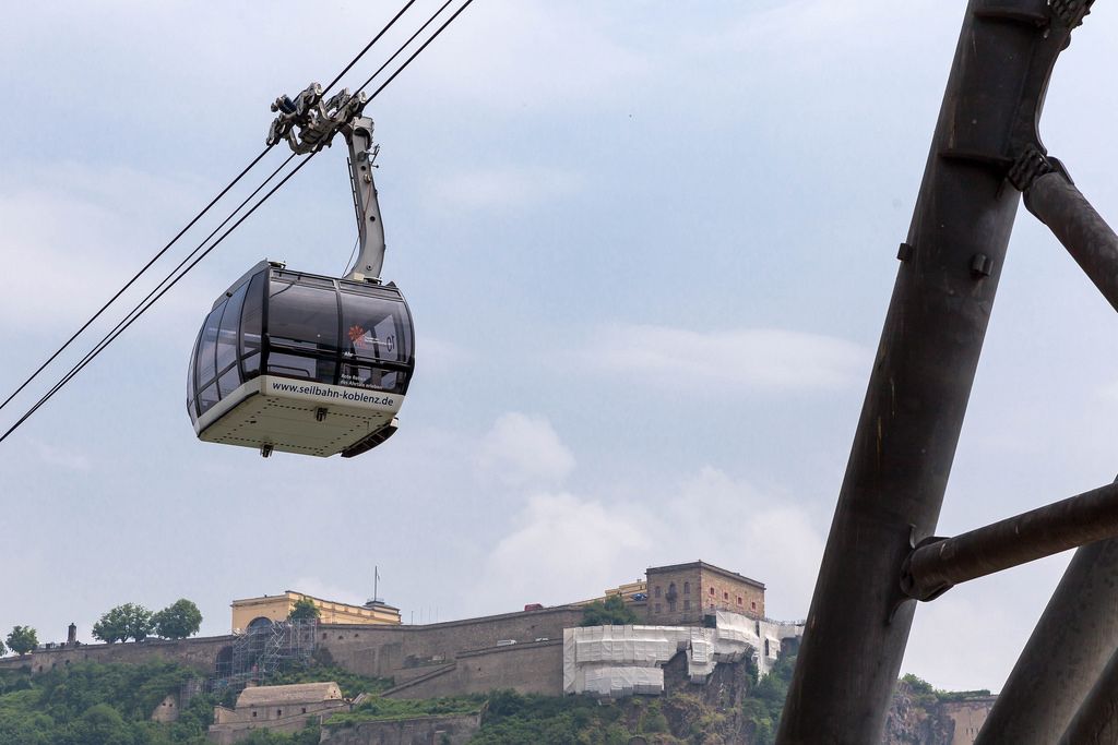Koblenz cable car crossing the Rhine