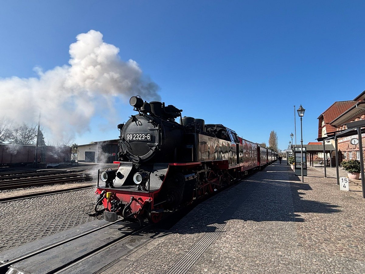 Molli steam train running through Bad Doberan