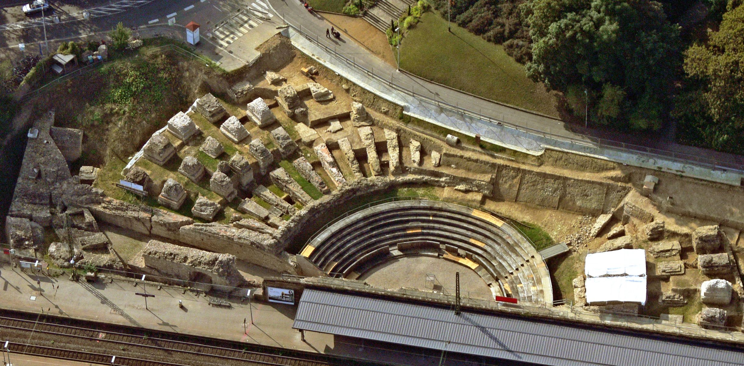 Roman theater ruins in Mainz