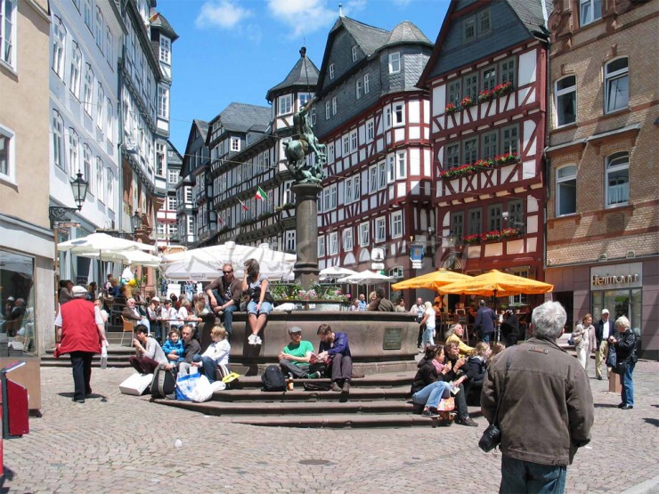 Marburg Oberstadt medieval old town on the hillside